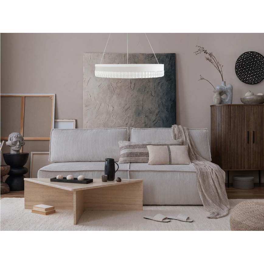 LED himmennettävä kristallikruunu köydellä LED/80W/230V 3000-6500K valkoinen + kaukosäädin