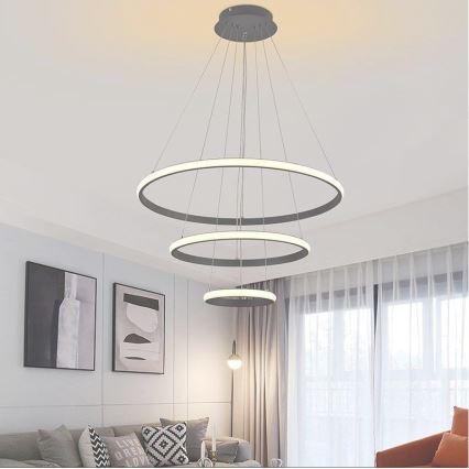 LED himmennettävä kattokruunu johdolla LED/90W/230V 3000-6500K halkaisija 60 cm + kaukosäädin