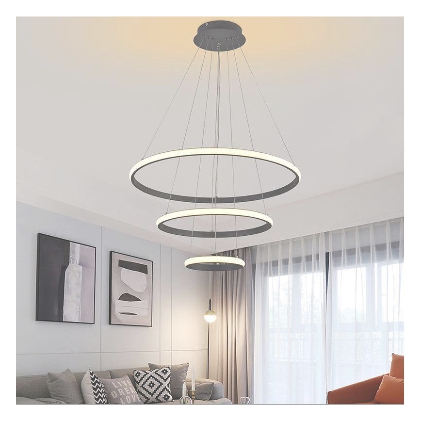LED himmennettävä kattokruunu johdolla LED/90W/230V 3000-6500K halkaisija 60 cm + kaukosäädin