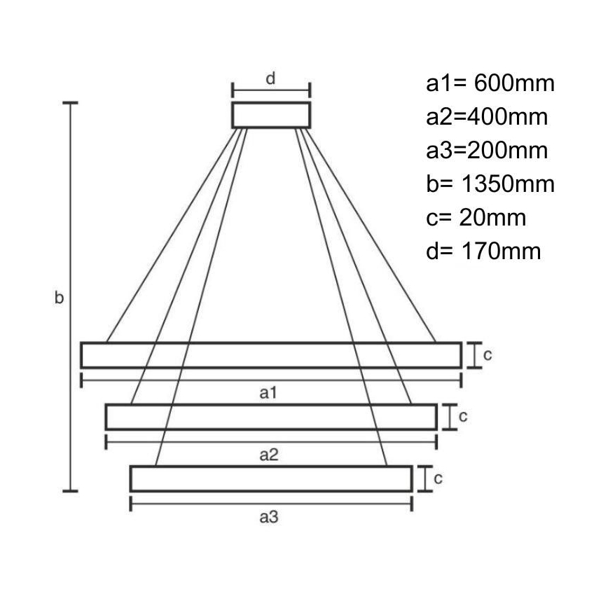 LED himmennettävä kattokruunu johdolla LED/90W/230V 3000-6500K halkaisija 60 cm + kaukosäädin