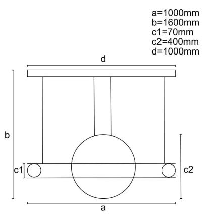 LED himmennettävä kattokruunu johdolla LED/95W/230V 3000-6500K + kaukosäädin