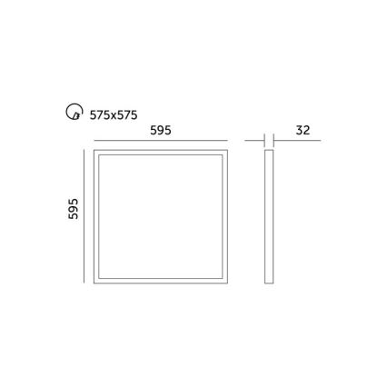 LED himmennettävä alasvalopaneeli CAPRI LED/25/36/40W/230V 3000/4000/5700K UGR19 IP44 60x60 cm