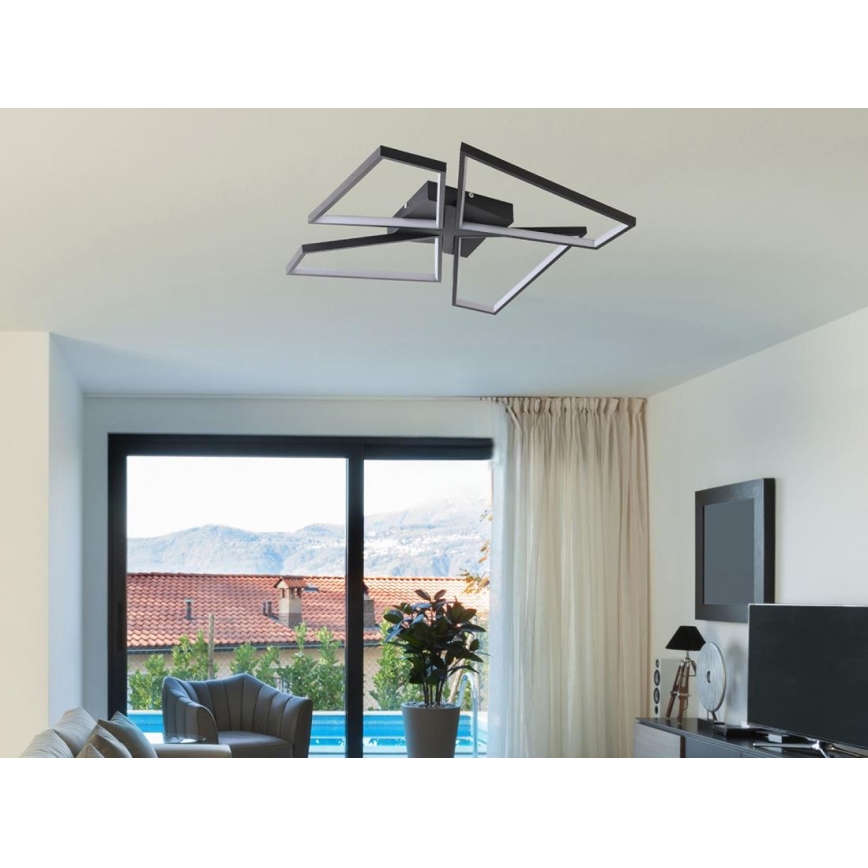 LED himmennettävä kattovalaisin LED/115W/230V 3000-6500K musta + kaukosäädin