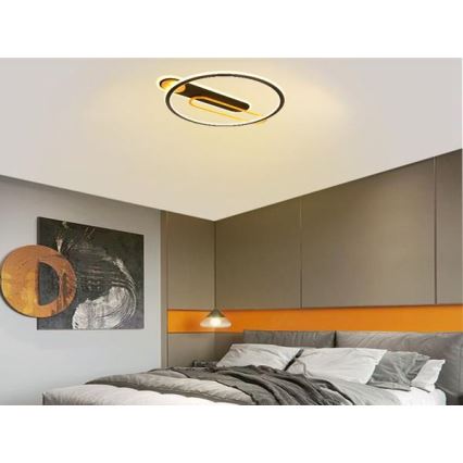 LED himmennettävä kattovalaisin LED/60W/230V 3000-6500K musta + kaukosäädin