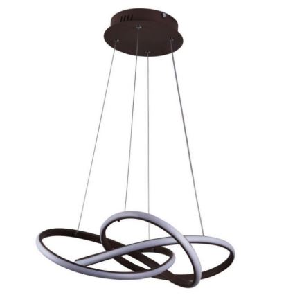 LED himmennettävä kattokruunu johdolla LED/65W/230V 3000-6500K halkaisija 48 cm ruskea + kaukosäädin