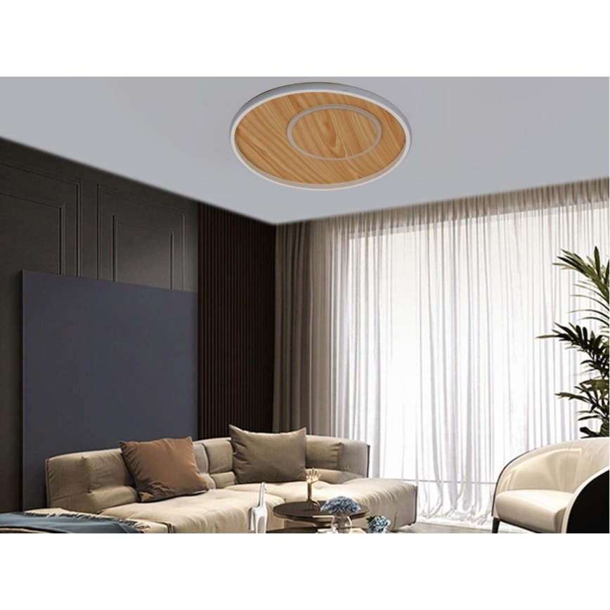 LED himmennettävä kattovalaisin LED/65W/230V 3000-6500K ruskea + kaukosäädin