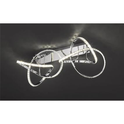 LED-himmennettävä kattovalaisin ABRO LED/49W/230V, kiiltävä kromi