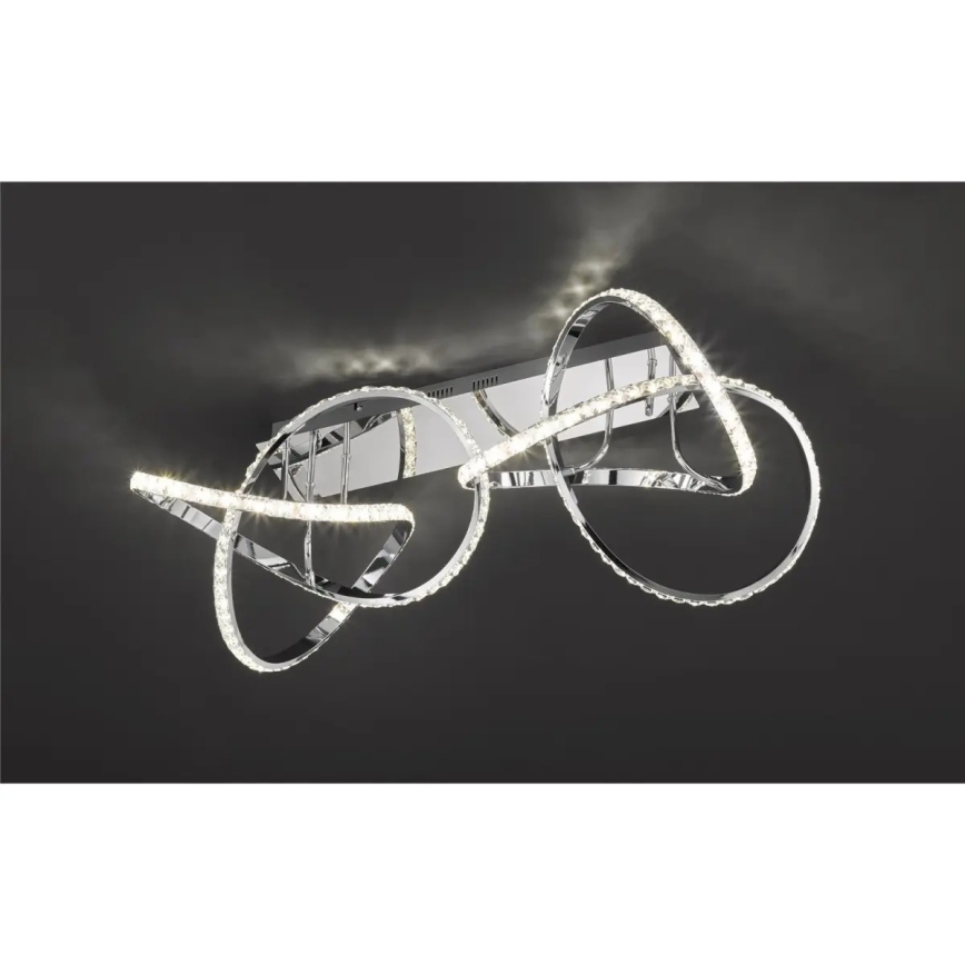 LED-himmennettävä kattovalaisin ABRO LED/49W/230V, kiiltävä kromi