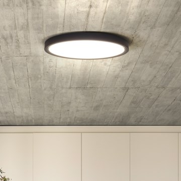 LED himmennettävä kattovalaisin ESTELA LED/36W/230V halkaisija 30 cm musta + kaukosäädin