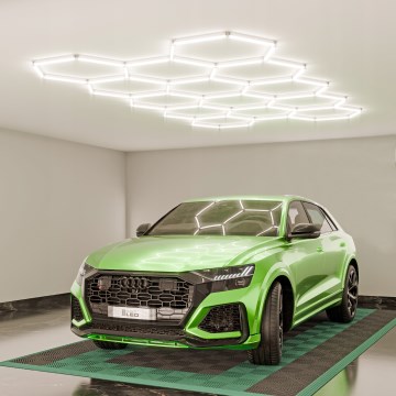 LED himmennettävä kattovalaisin HEXAGON LED/456W/85-265V 5000K 234x420 cm CRI 90 IP54 valkoinen