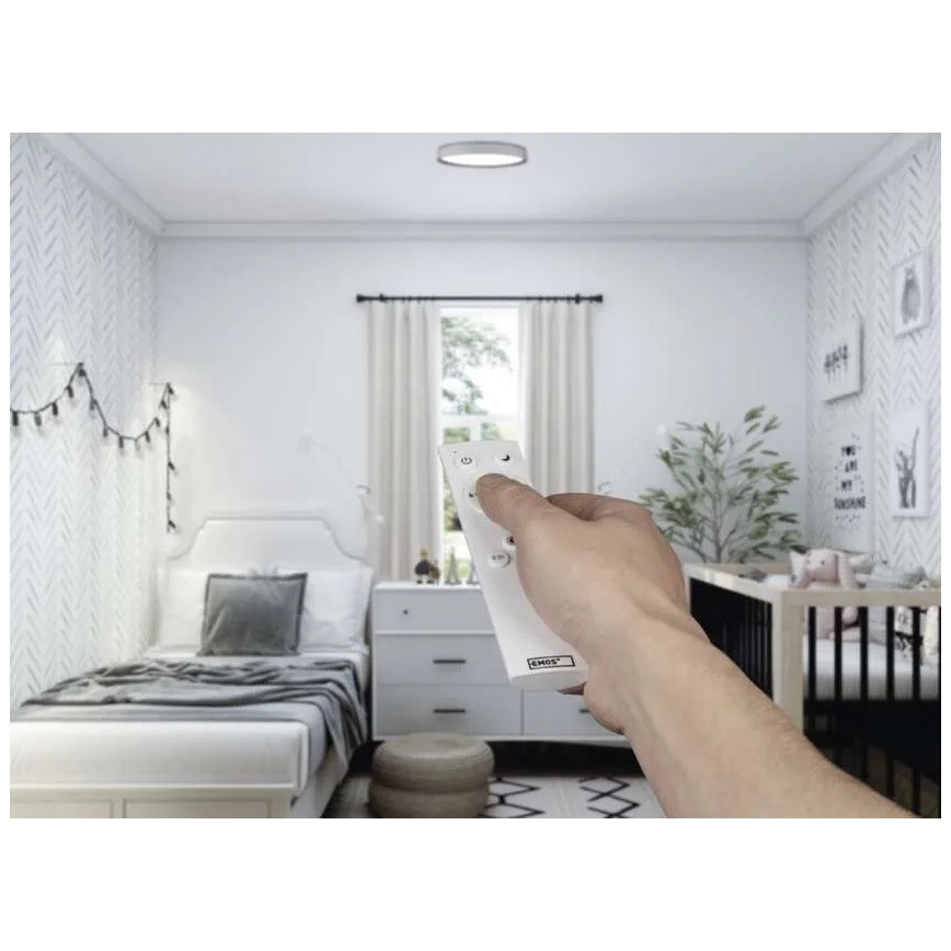 LED-himennettävä kattovalaisin ILVI LED/30W/230V 2700-6500K halkaisija 40 cm valkoinen/beige + kaukosäädin