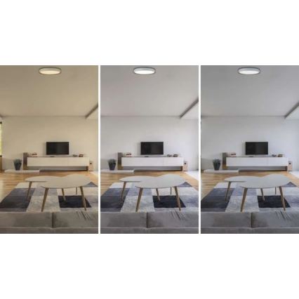 LED-himennettävä kattovalaisin ILVI LED/30W/230V 2700-6500K halkaisija 40 cm valkoinen/beige + kaukosäädin
