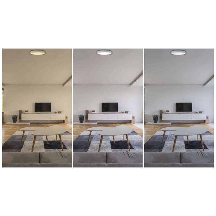 LED-himennettävä kattovalaisin ILVI LED/30W/230V 2700-6500K halkaisija 40 cm valkoinen/beige + kaukosäädin
