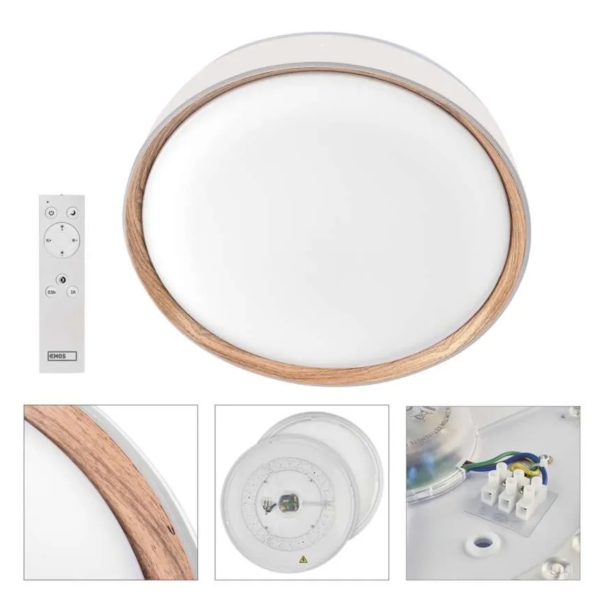 LED-himennettävä kattovalaisin ILVI LED/30W/230V 2700-6500K halkaisija 40 cm valkoinen/beige + kaukosäädin