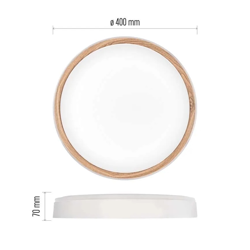 LED-himennettävä kattovalaisin ILVI LED/30W/230V 2700-6500K halkaisija 40 cm valkoinen/beige + kaukosäädin