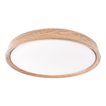 LED-himmennettävä kattovalaisin ILVI LED/30W/230V 2700-6500K Ø 40 cm puukuosi + kaukosäädin