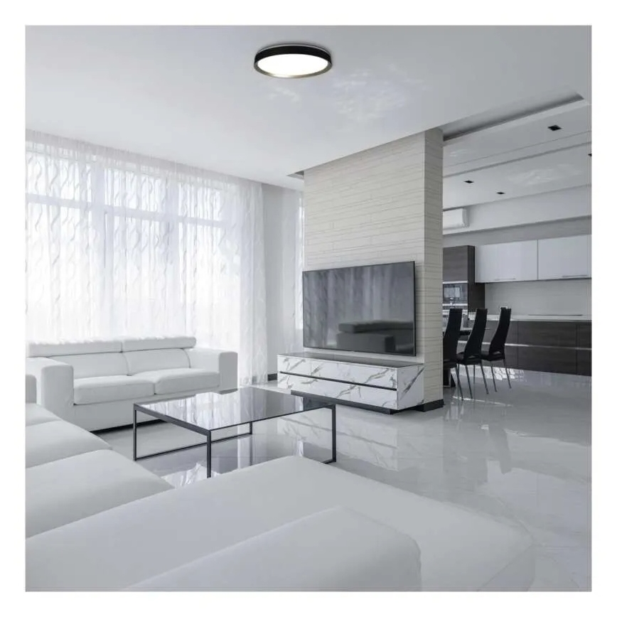 Himmennettävä LED-kattovalaisin ILVI LED/45W/230V 2700–6500K halkaisija 50 cm musta/messinki + kaukosäädin