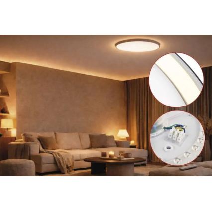 Himmennettävä LED-kattovalaisin ILVI LED/45W/230V 2700–6500K halkaisija 50 cm musta/messinki + kaukosäädin