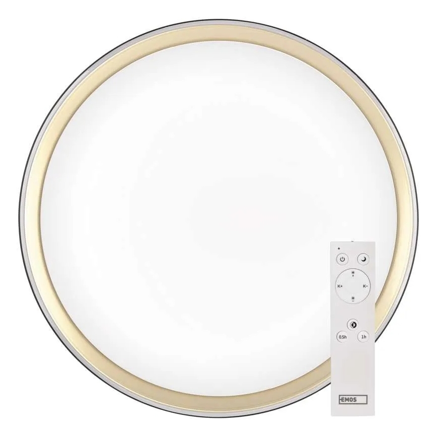 Himmennettävä LED-kattovalaisin ILVI LED/45W/230V 2700–6500K halkaisija 50 cm musta/messinki + kaukosäädin