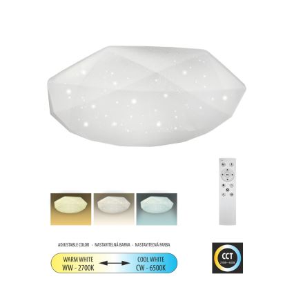 LED himmennettävä kattovalaisin INDUS LED/60W/230V 2700-6500K halkaisija 58 cm + kaukosäädin