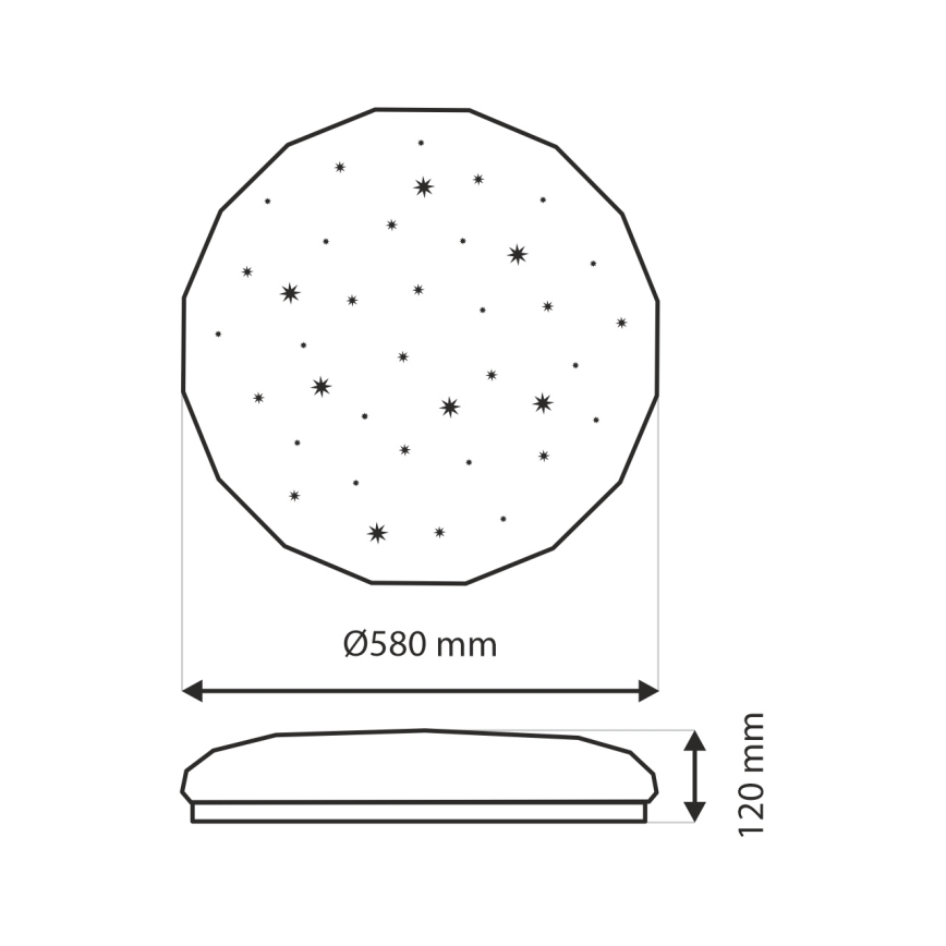 LED himmennettävä kattovalaisin INDUS LED/60W/230V 2700-6500K halkaisija 58 cm + kaukosäädin