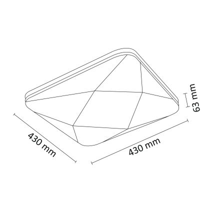 LED-himmennettävä kattovalaisin KASTOR kaukosäätimellä LED / 72W/ 230V