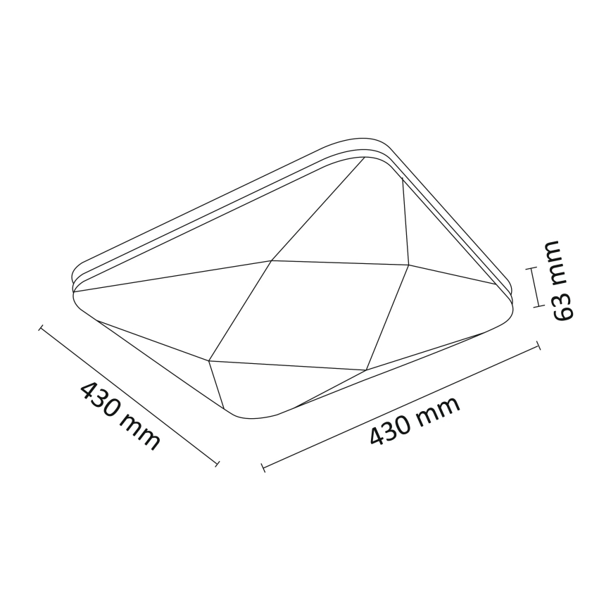 LED-himmennettävä kattovalaisin KASTOR kaukosäätimellä LED / 72W/ 230V