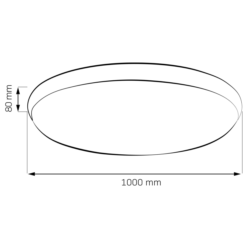 Himmennettävä LED-kattovalaisin KERN LED/100W/230V 3000/4000/6000K Ø 100 cm musta + kaukosäädin