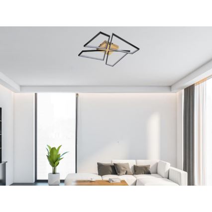 LED himmennettävä kattovalaisin LED/115W/230V 3000-6500K ruskea/musta + kaukosäädin