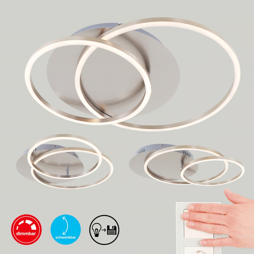 LED-himmennettävä kattovalaisin LED/28W/230V 3000K mattakromi