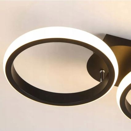 LED-himmennettävä kattovalaisin LED/30W/230V 3000-6500K musta Wi-Fi Tuya + kaukosäädin