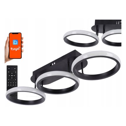 LED-himmennettävä kattovalaisin LED/30W/230V 3000-6500K musta Wi-Fi Tuya + kaukosäädin