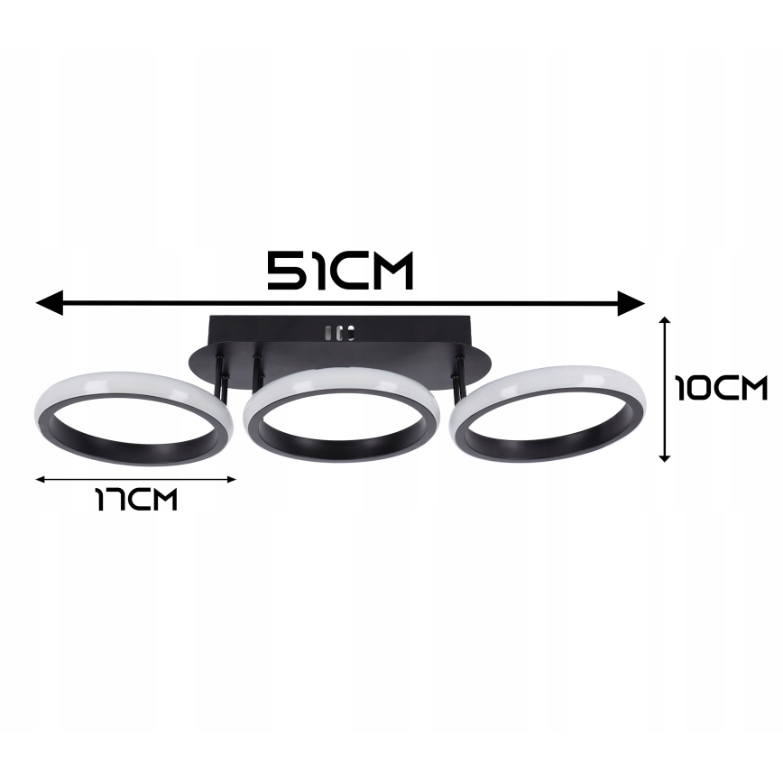 LED-himmennettävä kattovalaisin LED/30W/230V 3000-6500K musta Wi-Fi Tuya + kaukosäädin