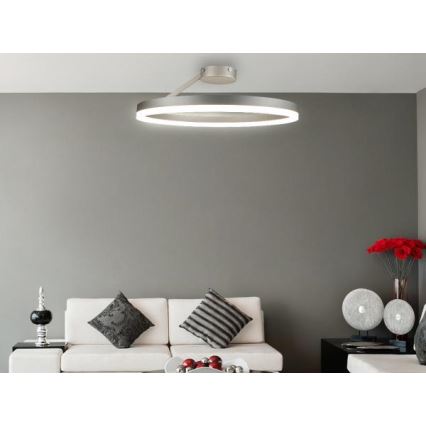 LED himmennettävä kattovalaisin LED/40W/230V 3000-6500K mattakromi + kaukosäädin