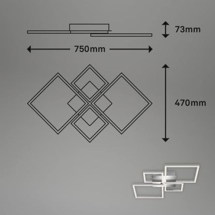 LED-himmennettävä kattovalaisin LED/42W/230V 3000K mattakromi