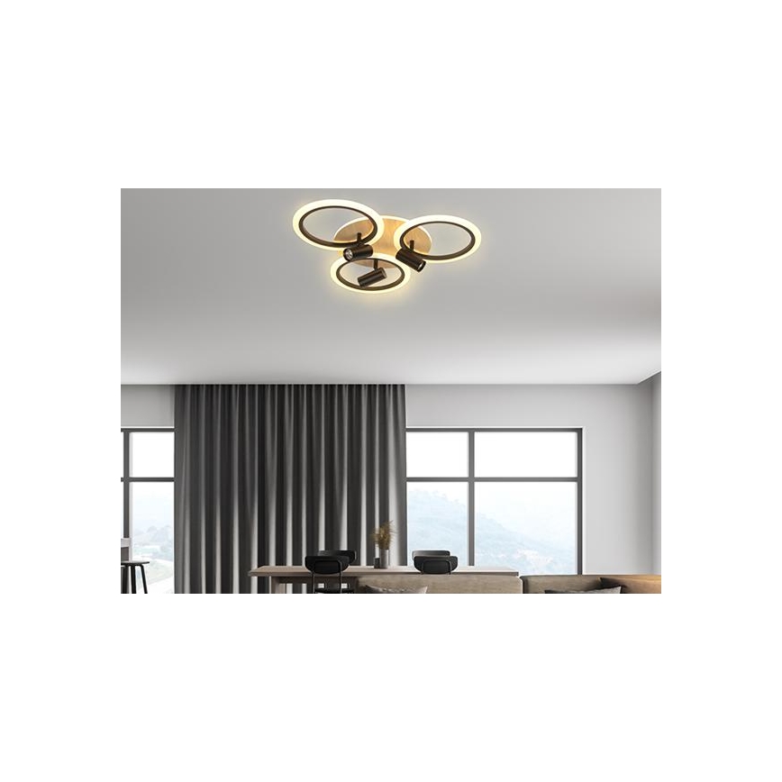 LED himmennettävä kattovalaisin LED/70W/230V 3000-6500K musta/ruskea + kaukosäädin