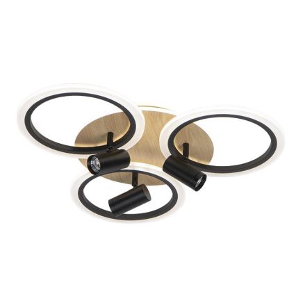 LED himmennettävä kattovalaisin LED/70W/230V 3000-6500K musta/ruskea + kaukosäädin