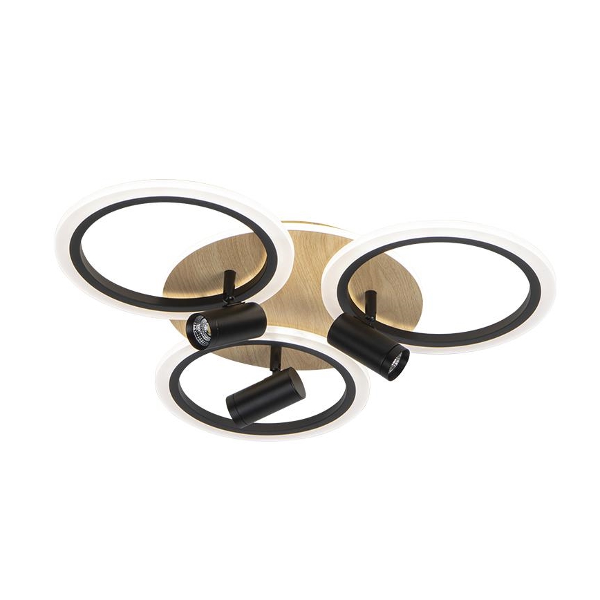 LED himmennettävä kattovalaisin LED/70W/230V 3000-6500K musta/ruskea + kaukosäädin