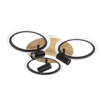 LED himmennettävä kattovalaisin LED/70W/230V 3000-6500K musta/ruskea + kaukosäädin