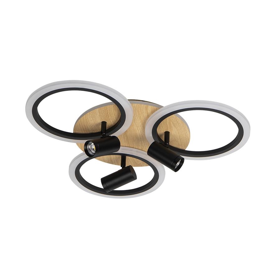 LED himmennettävä kattovalaisin LED/70W/230V 3000-6500K musta/ruskea + kaukosäädin