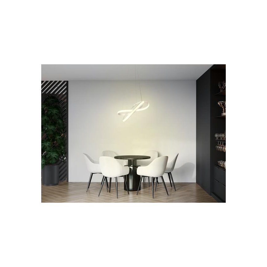 LED himmennettävä kattokruunu johdolla LED/70W/230V 3000-6500K halkaisija 55 cm valkoinen + kaukosäädin