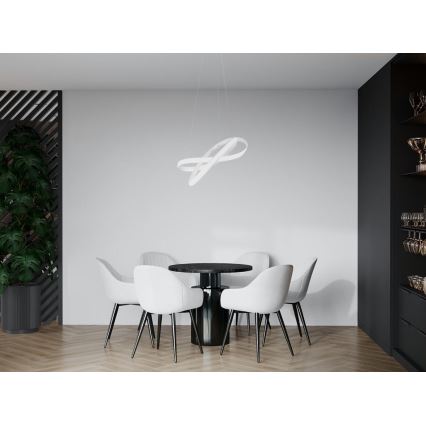 LED himmennettävä kattokruunu johdolla LED/70W/230V 3000-6500K halkaisija 55 cm valkoinen + kaukosäädin