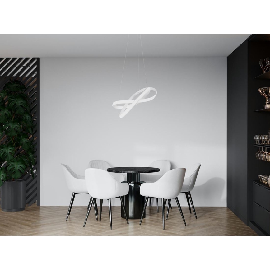 LED himmennettävä kattokruunu johdolla LED/70W/230V 3000-6500K halkaisija 55 cm valkoinen + kaukosäädin