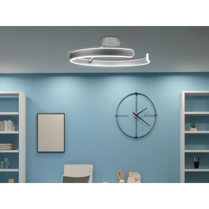 LED himmennettävä kattovalaisin LED/72W/230V 3000-6500K mattakromi + kaukosäädin