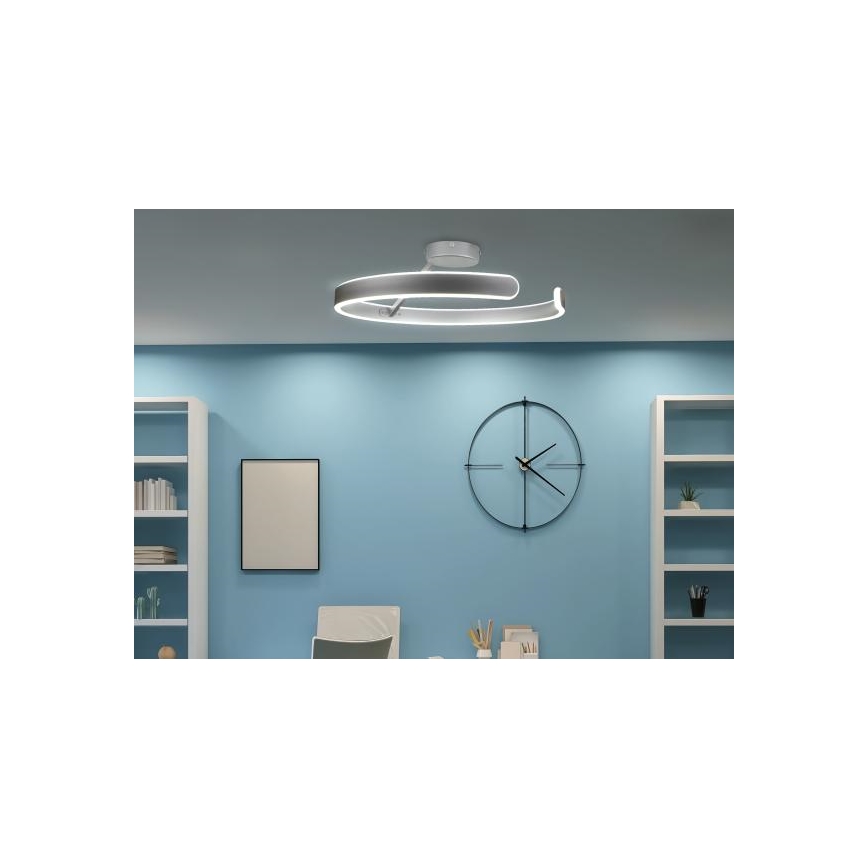 LED himmennettävä kattovalaisin LED/72W/230V 3000-6500K mattakromi + kaukosäädin