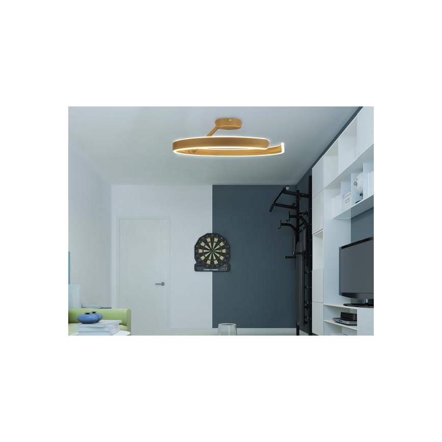 LED himmennettävä kattovalaisin LED/72W/230V 3000-6500K kulta + kaukosäädin