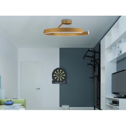 LED himmennettävä kattovalaisin LED/72W/230V 3000-6500K kulta + kaukosäädin