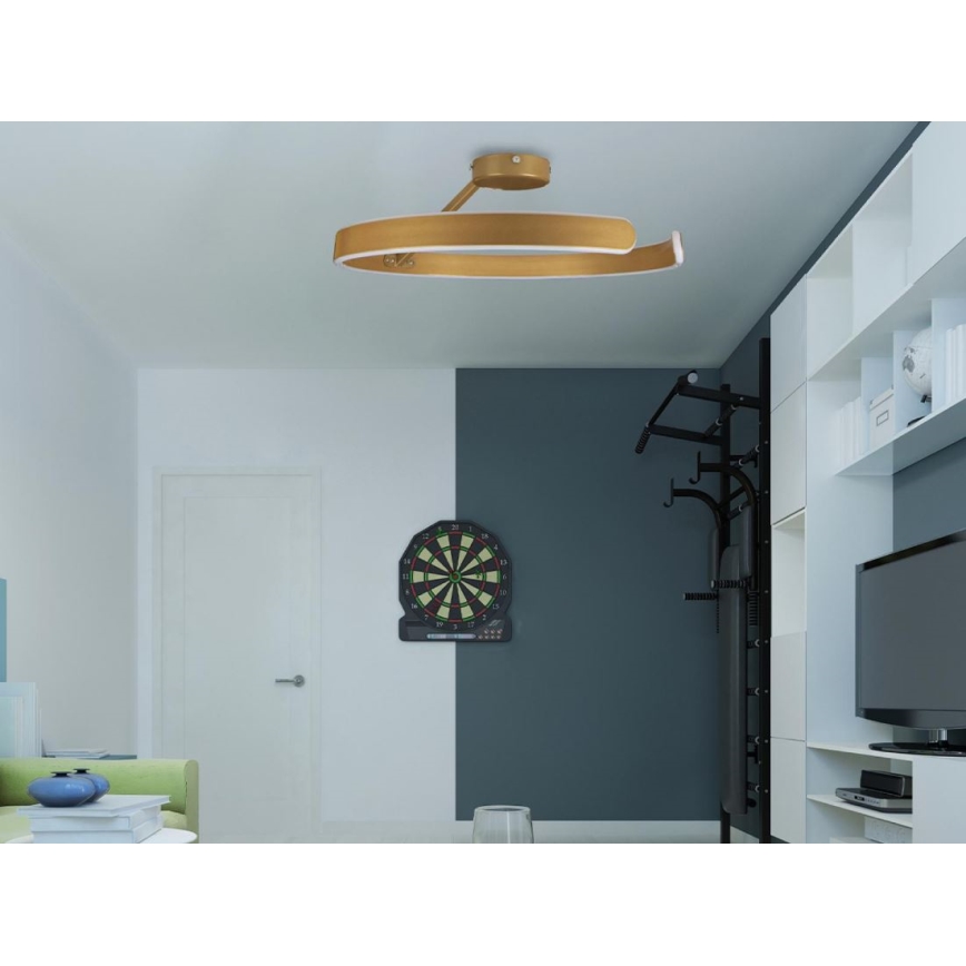 LED himmennettävä kattovalaisin LED/72W/230V 3000-6500K kulta + kaukosäädin