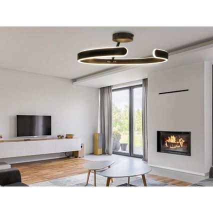 LED himmennettävä kattovalaisin LED/72W/230V 3000-6500K musta + kaukosäädin