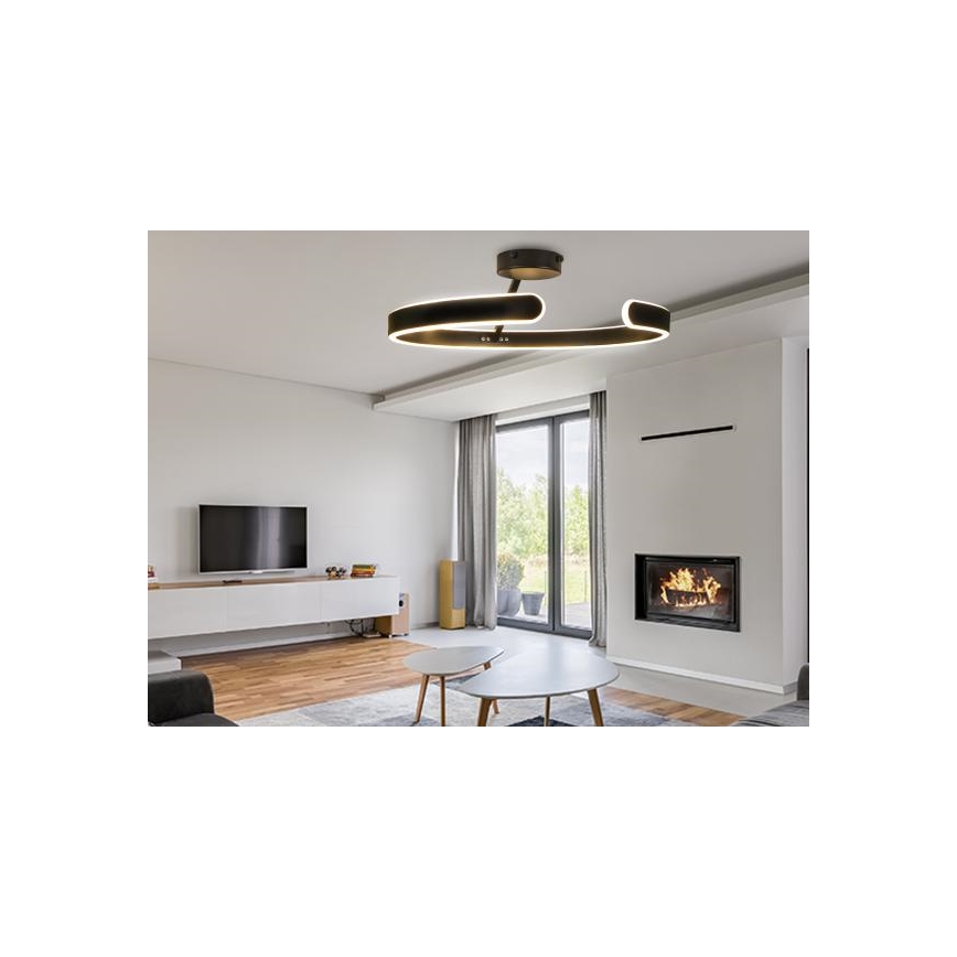 LED himmennettävä kattovalaisin LED/72W/230V 3000-6500K musta + kaukosäädin